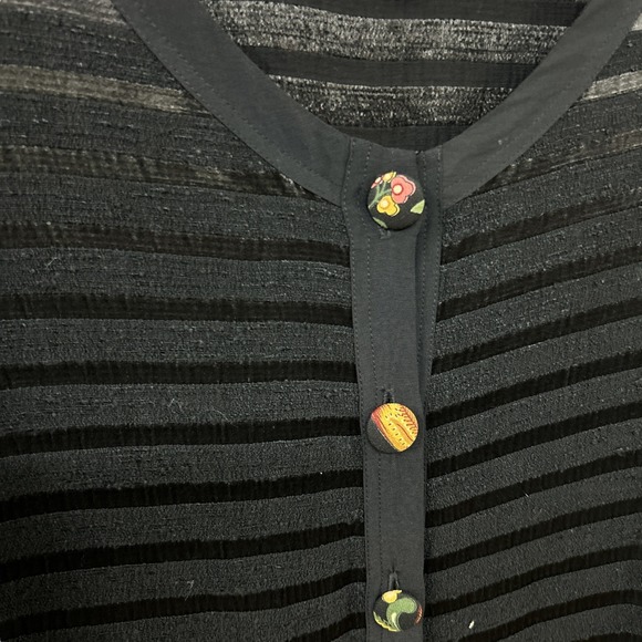 Long Patchwork Cardigan Zebra Print Mixed Fabric Black L Art to Wear Statement - Picture 3 of 10